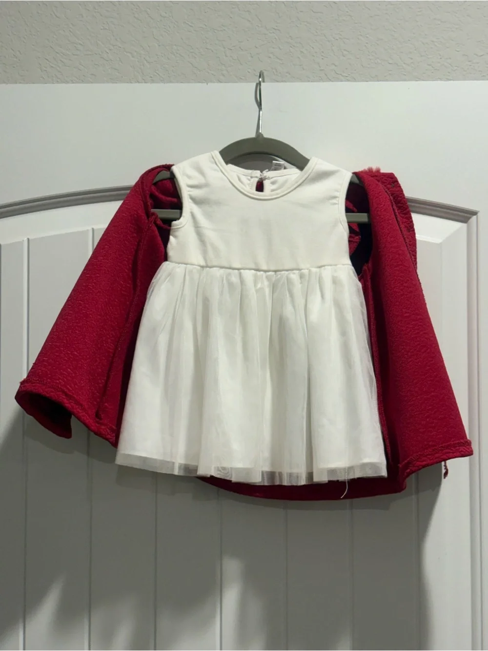 Katie M. 6-9M Holiday Dress & Red Faux Fur Coat Christmas Outfit Set